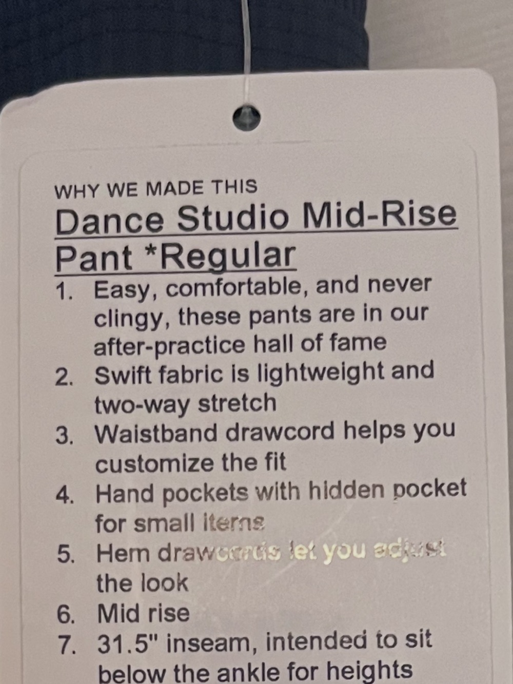 Lululemon Dance Studio Mid-Rise
Pant Regular Navy - Picture 12 of 12